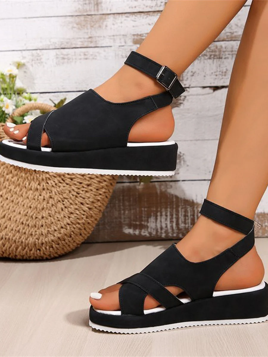 Buckle Round-Toe Sandals - Image 4