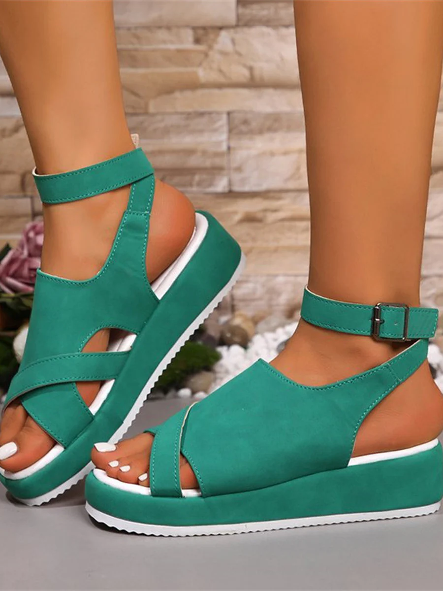 Buckle Round-Toe Sandals - Image 6