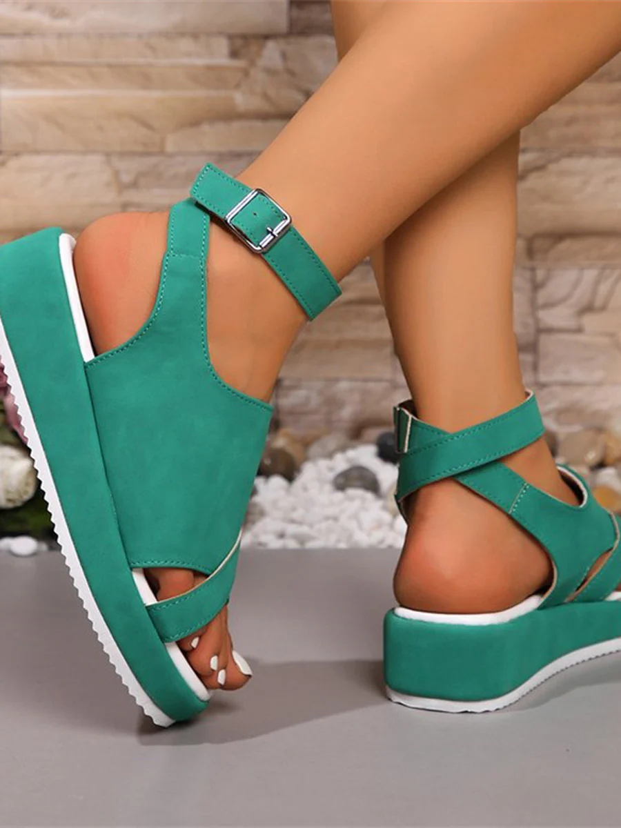 Buckle Round-Toe Sandals - Image 7