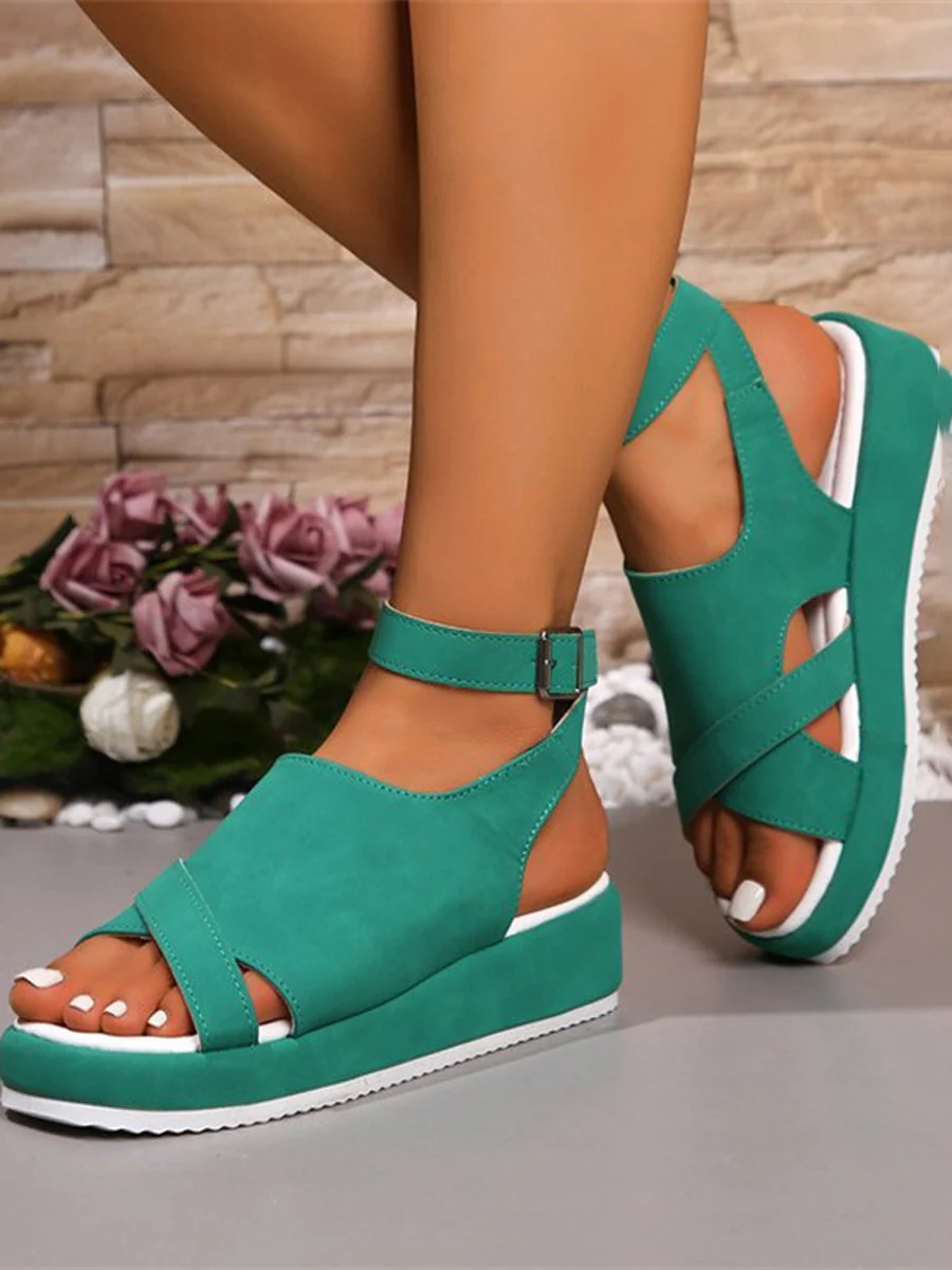 Buckle Round-Toe Sandals - Image 8