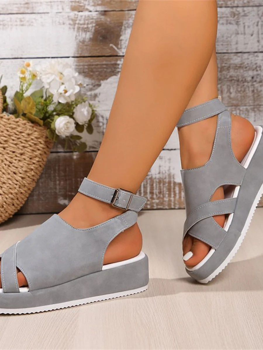 Buckle Round-Toe Sandals - Image 9