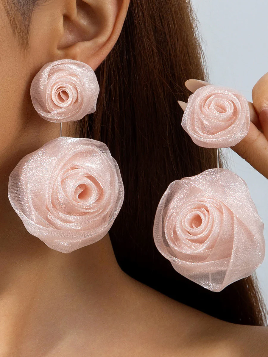 Flower Shape Drop Earrings - Image 2