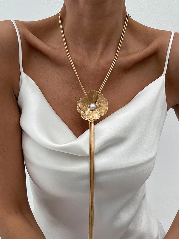 Flower Shape Tasseled Necklaces Accessories