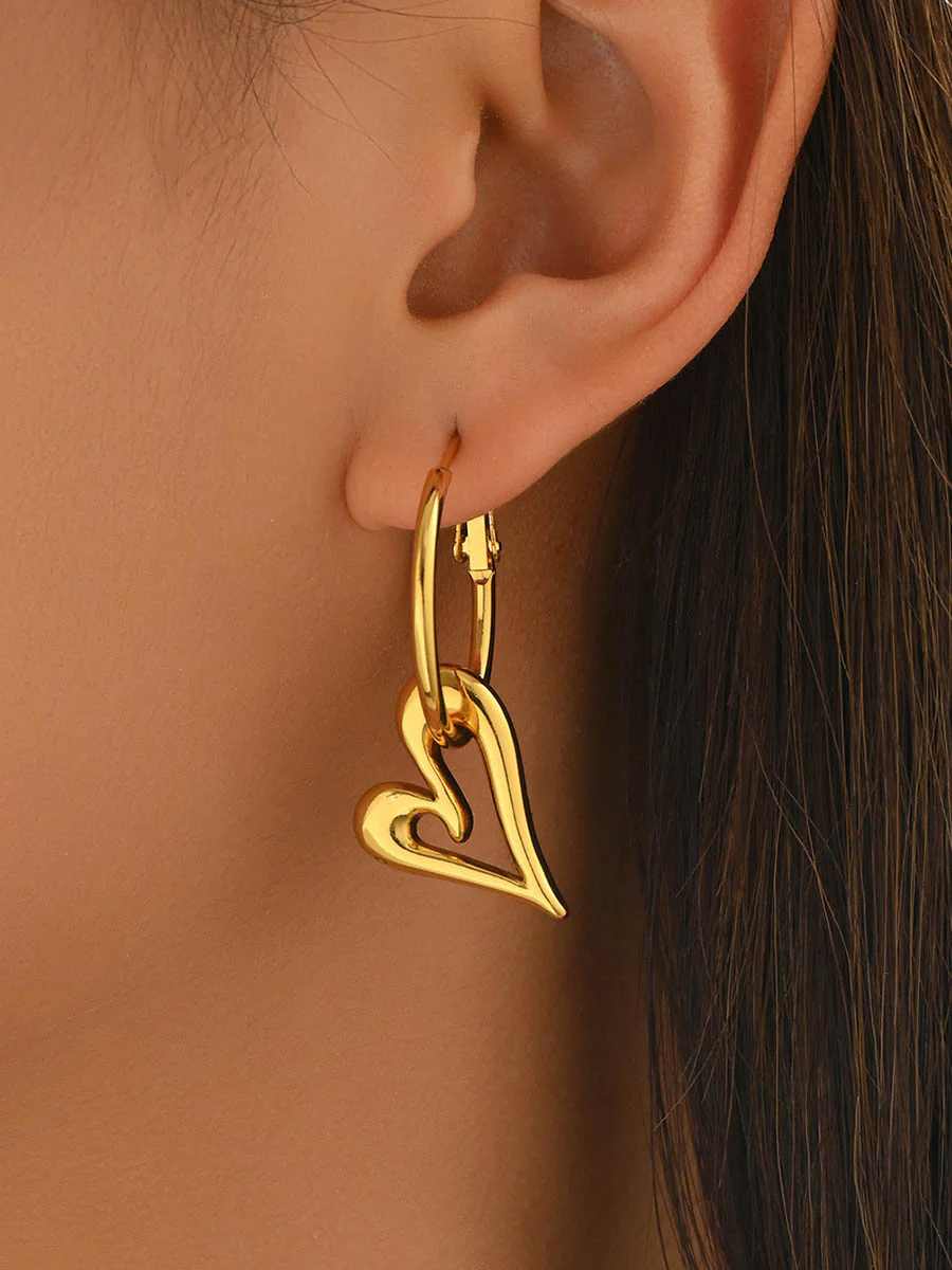 Heart Shape Hollow Earrings Accessories - Image 2