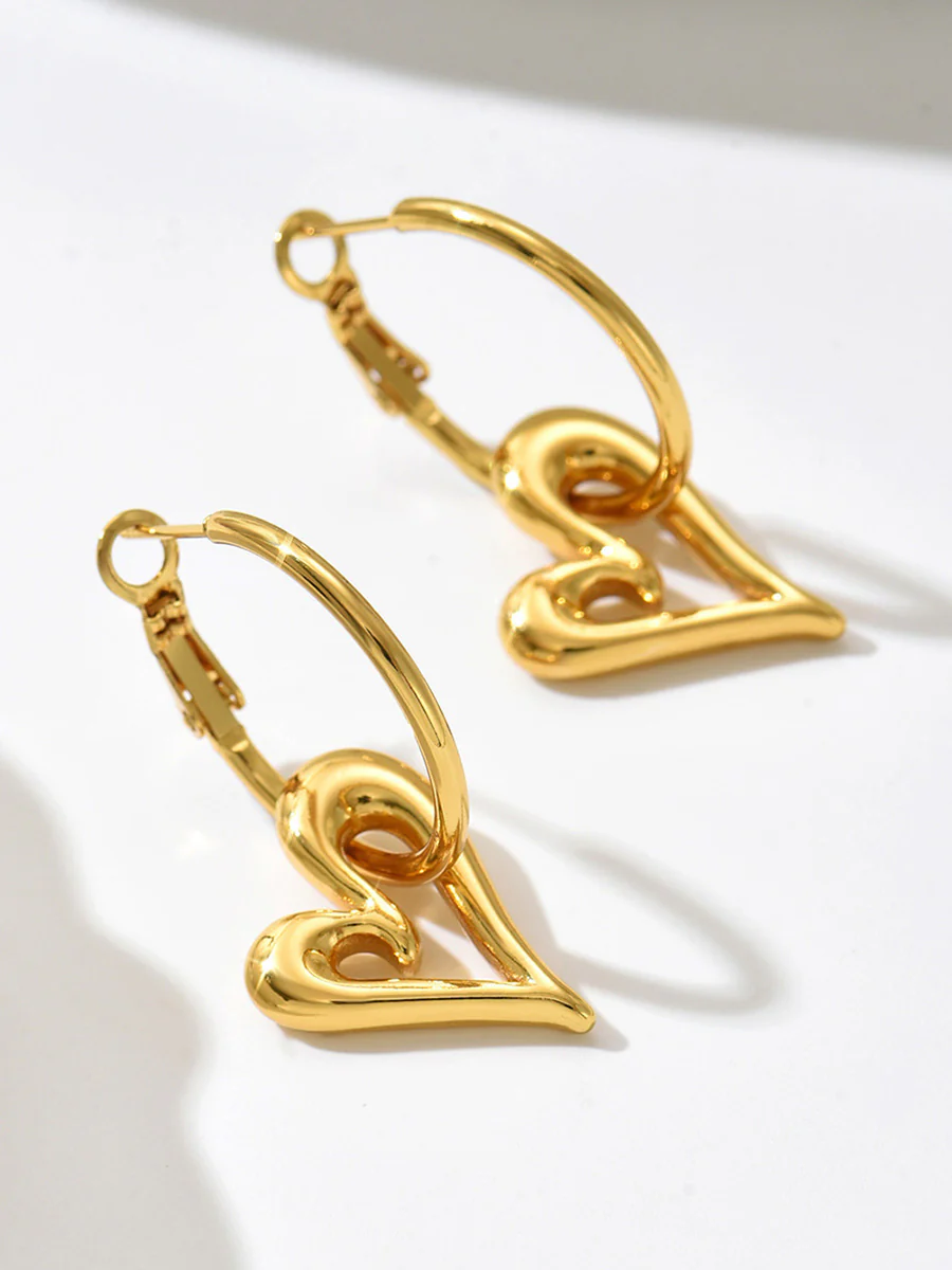 Heart Shape Hollow Earrings Accessories - Image 3