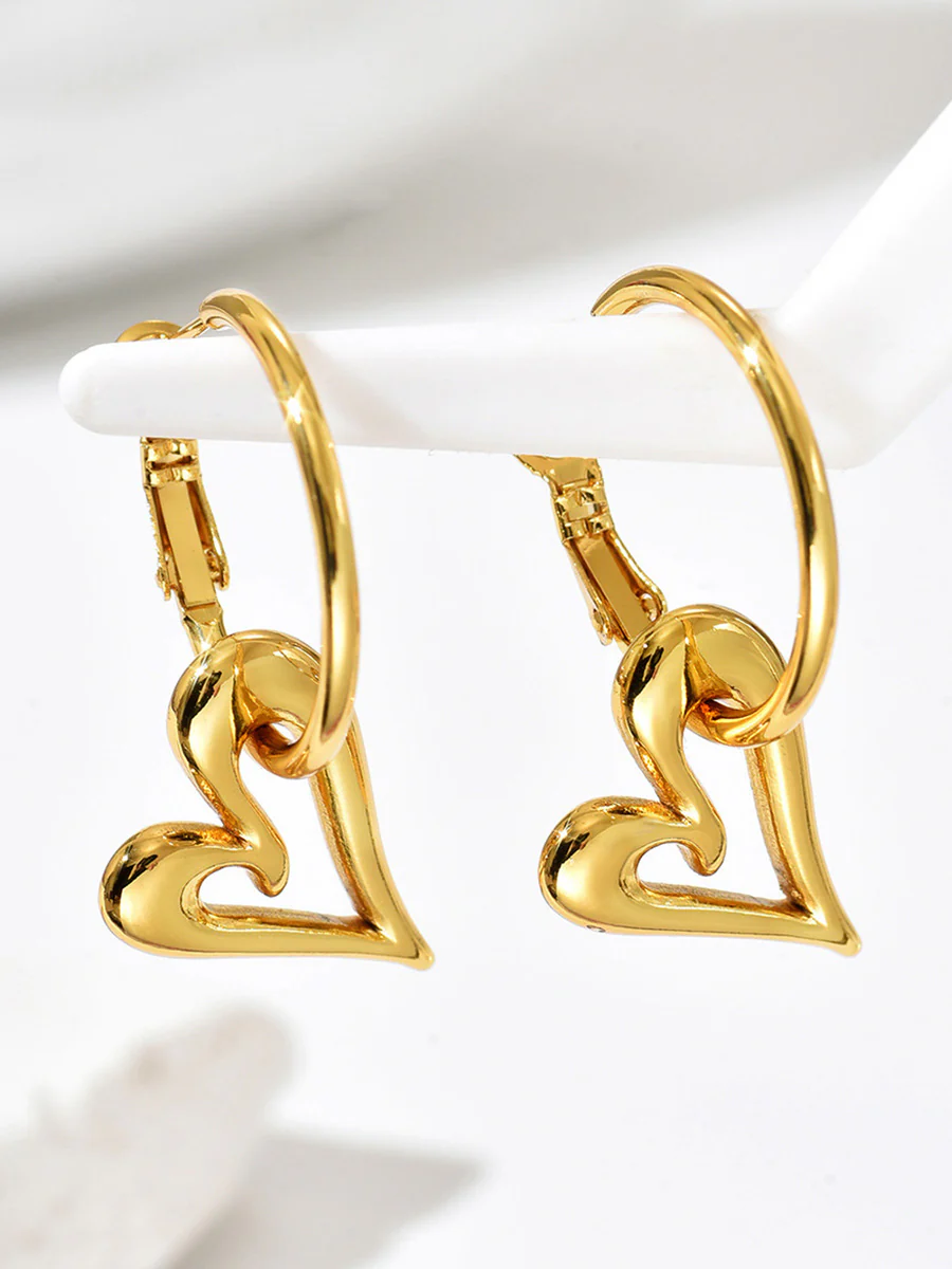 Heart Shape Hollow Earrings Accessories - Image 4