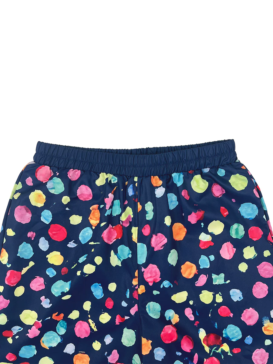 High Waisted Wide Leg Contrast Color Elasticity Pockets Polka Dot Pants Trousers - Image 8