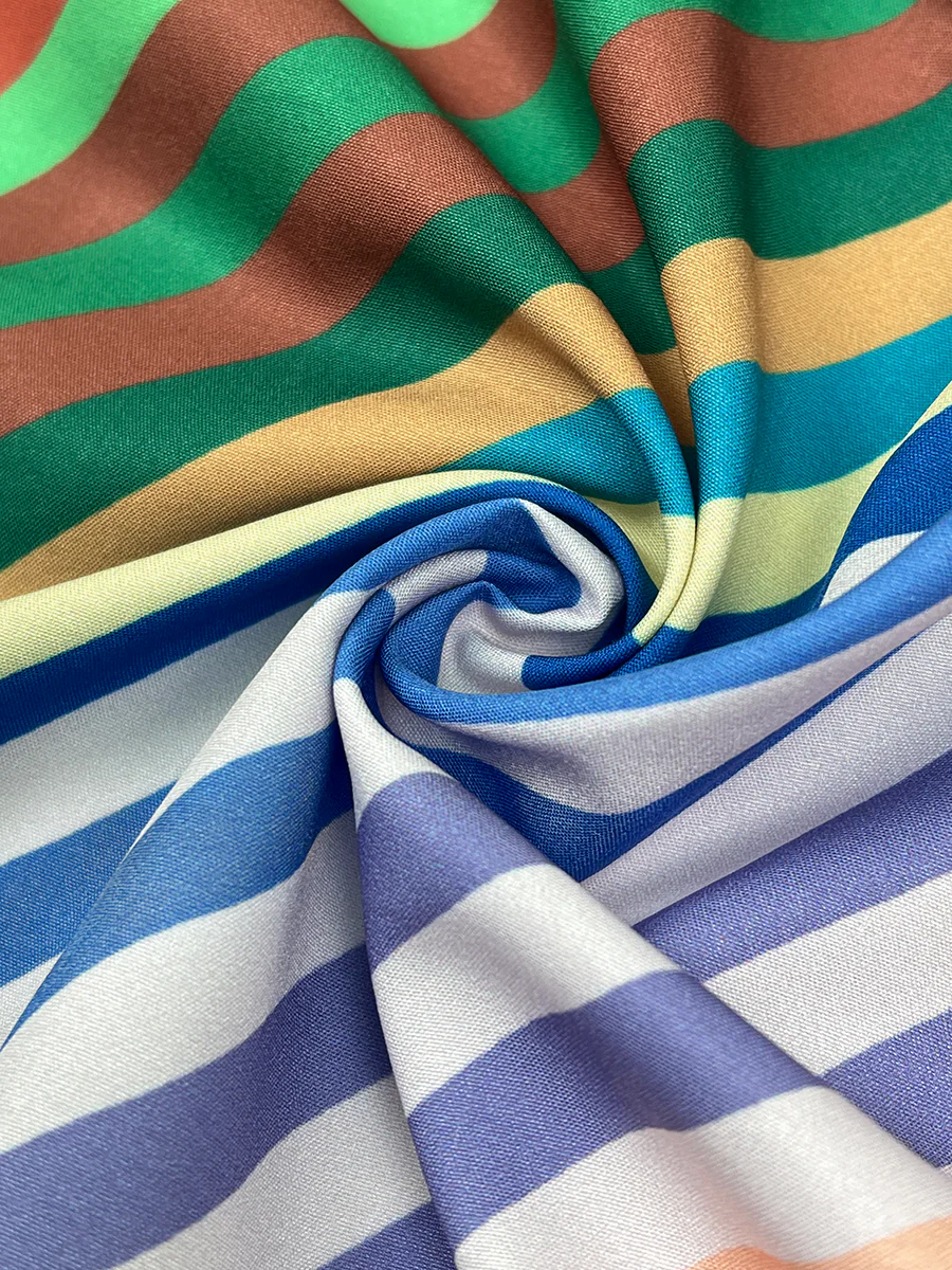Loose Sleeveless Backless Contrast Color Striped Tied Halter-Neck Vest Top - Image 8